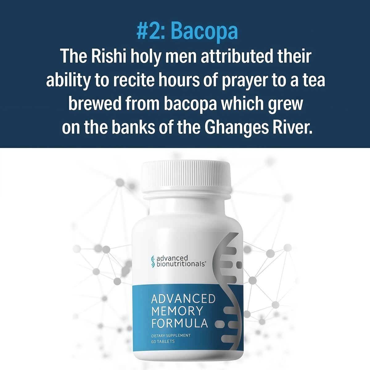 Advanced Memory Formula | NeuroFactor & Bacopa Memory Support | 60 Tablets